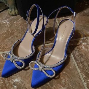 Royal blue and silver Kelly & Kate high heels.